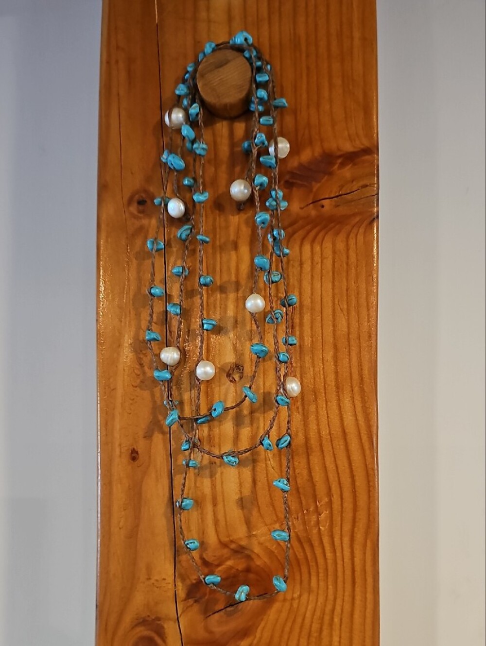 Turquoise Bead and Pearl Multi-Strand Necklace